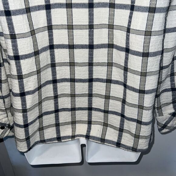 CURRENT/ELLIOT Gable Green Woodland Plaid The Perfect Button Up Shirt-0/XS - Picture 7 of 9